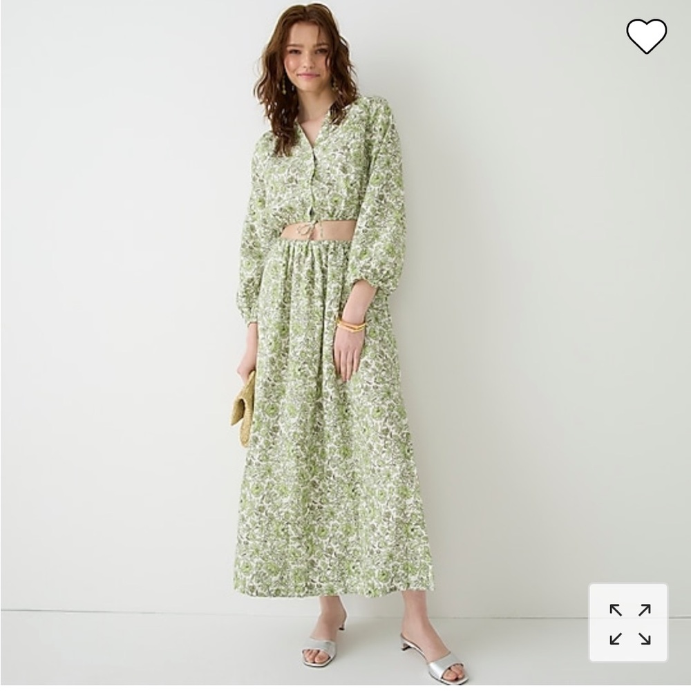 Jcrew Linen maxi skirt in tossed floral